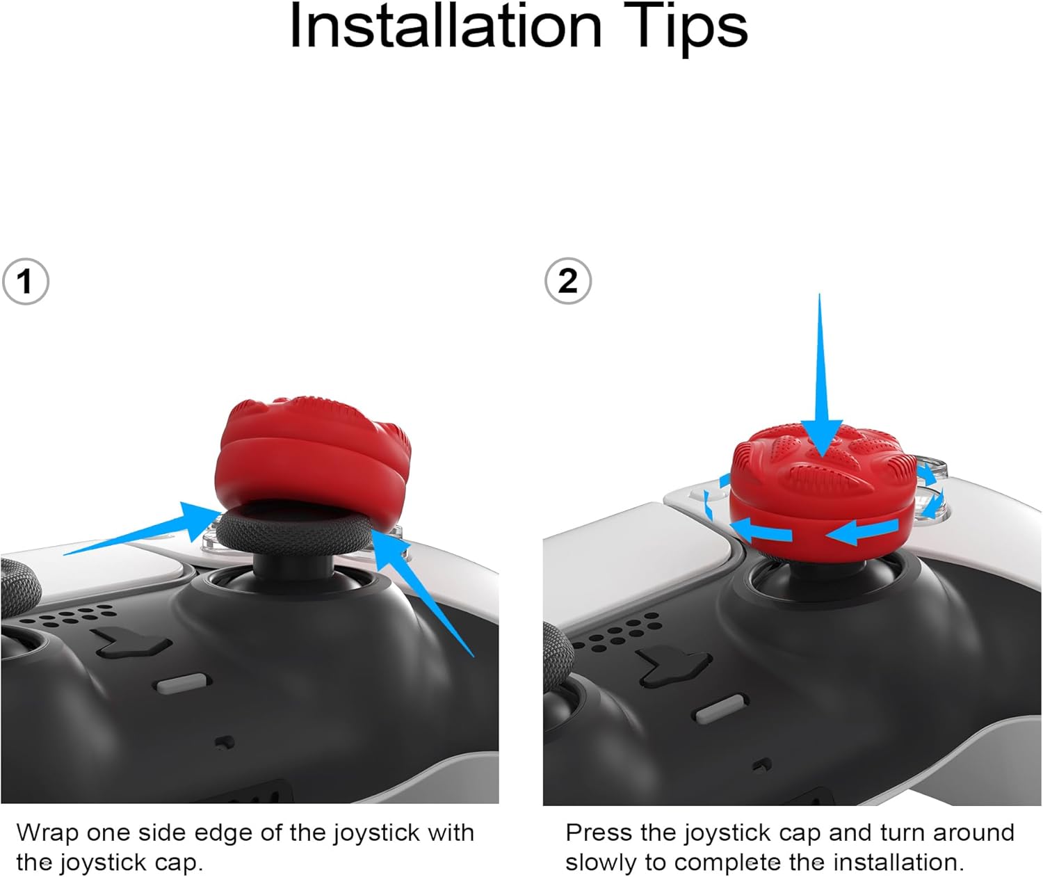 Thumbnail 3 de PlayVital Thumbs Cushion Caps Thumb Grips for PS5/PS4 and More – Aqua Blue & Coral Pink
