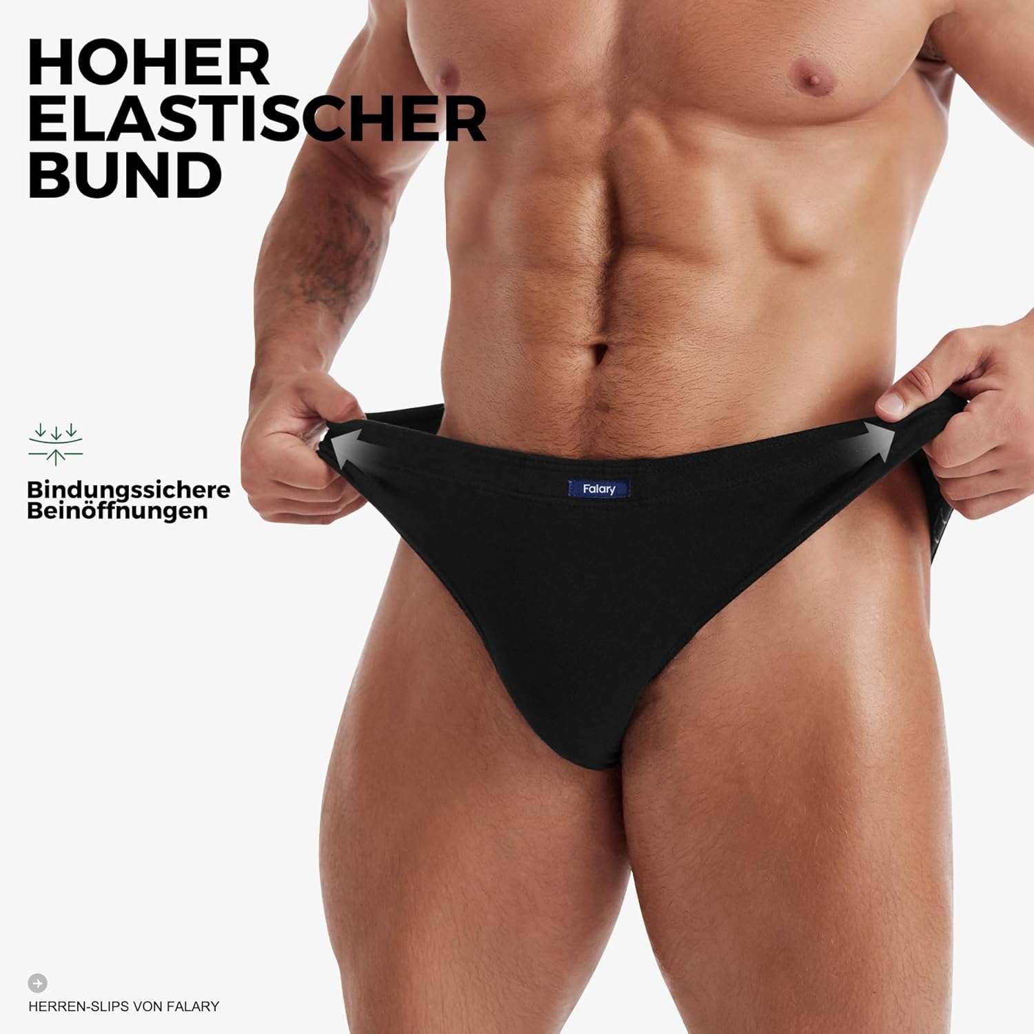 Thumbnail 3 de FALARY Herren Slip 6er Pack aus 100% Baumwolle – Sport Basic Unterwäsche mit bequemem Schnitt