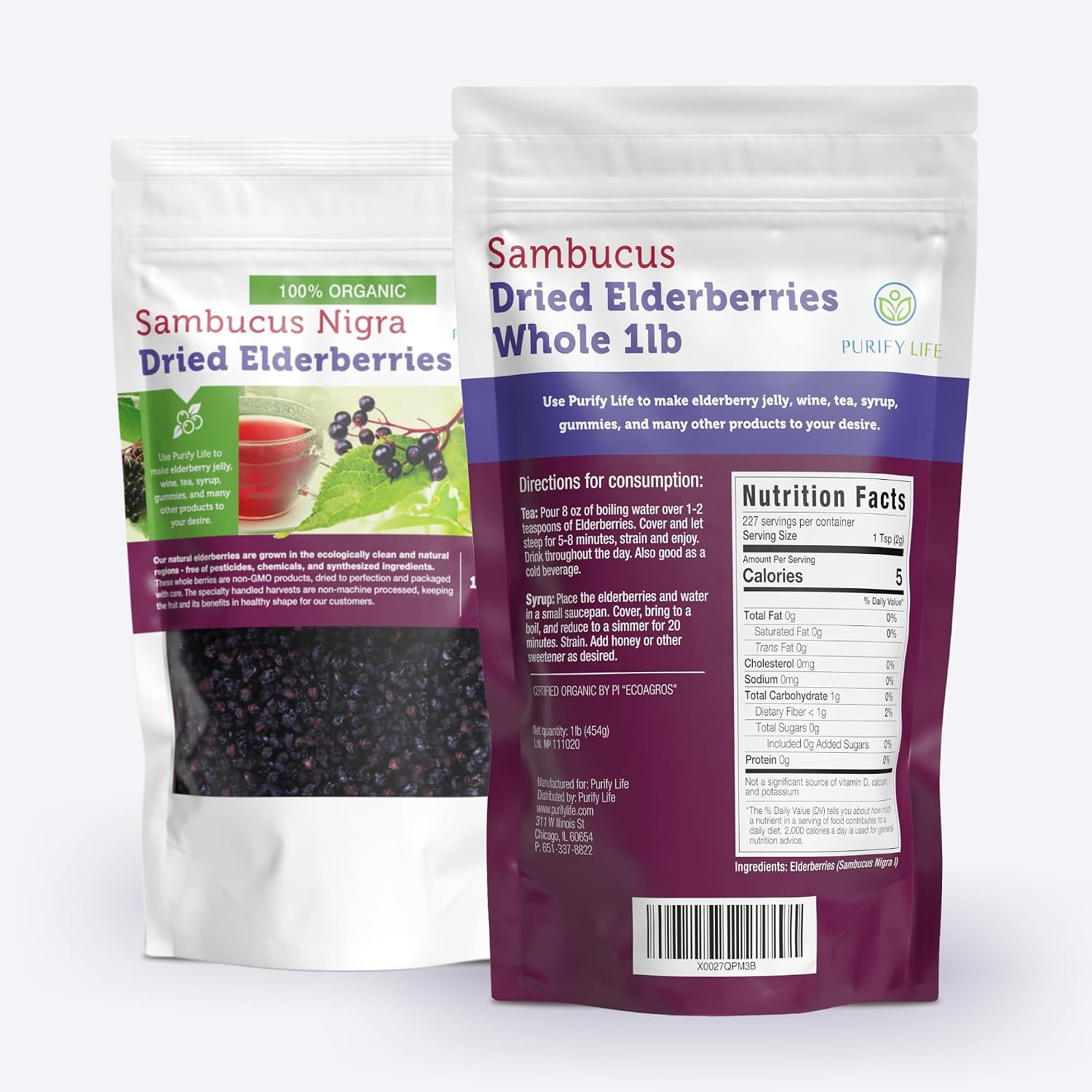 Thumbnail 6 de Purify Life ODE1 Organic Dried Elderberries, Whole, 1 lb