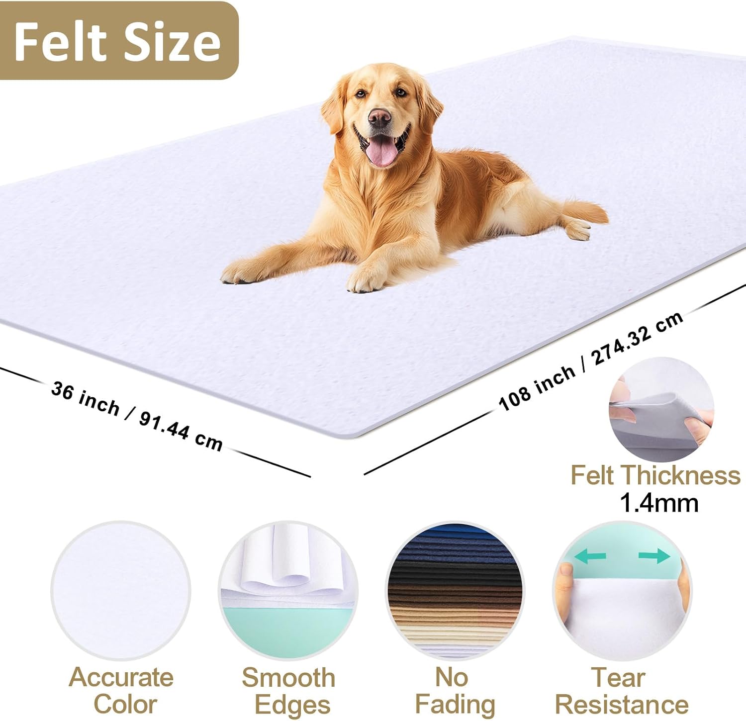 Detalle 2 de Felt Fabric, 108 × 36 in