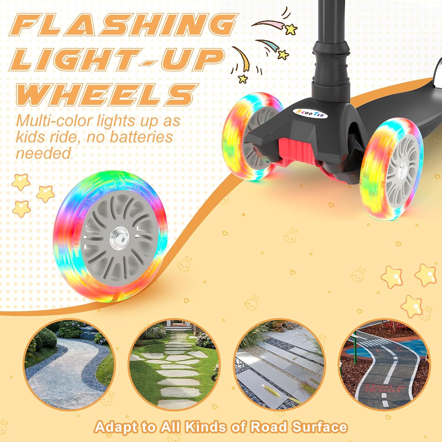 Thumbnail 2 de KORIMEFA 3 Wheel Kids Scooter for Ages 3–12 with Lean-to-Steer and Light-Up Wheels