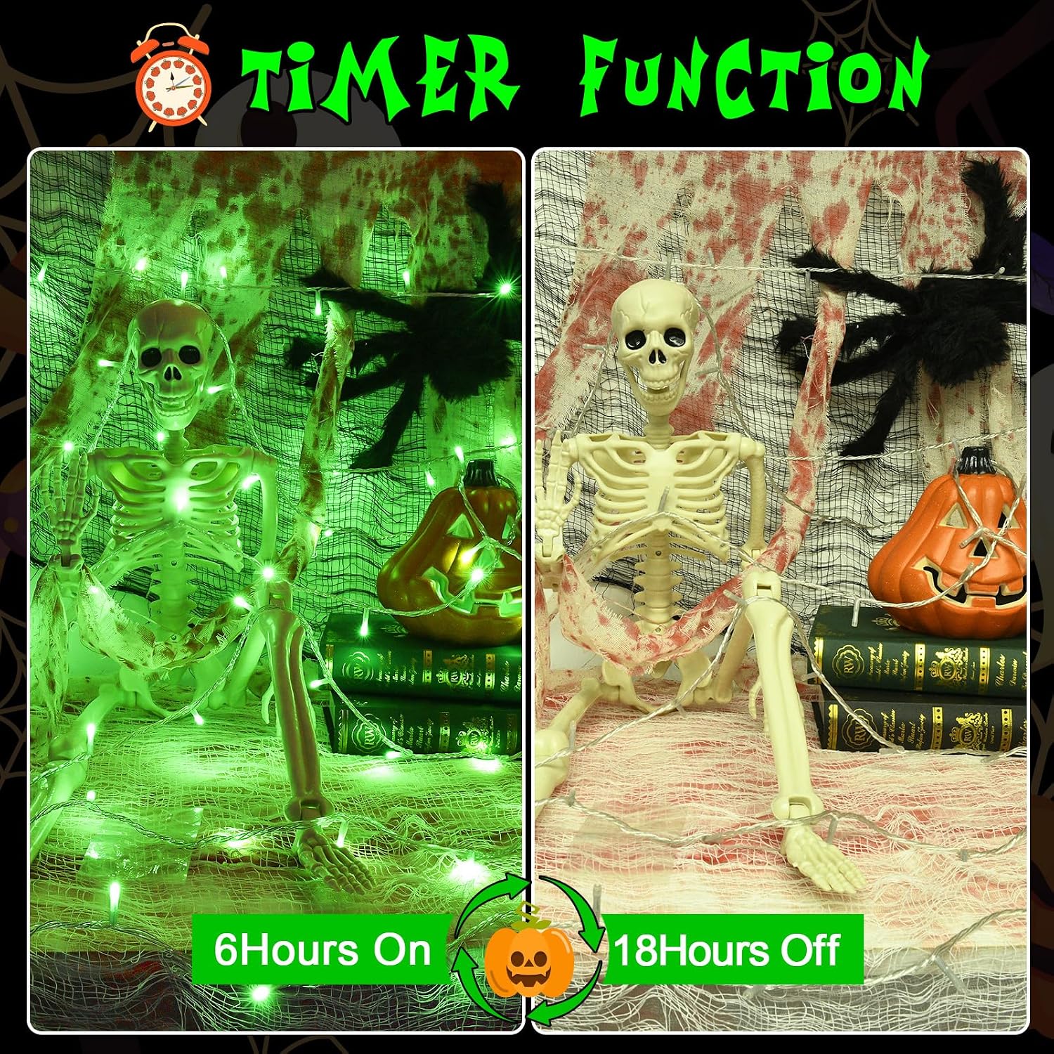 Thumbnail 2 de Gcstnn Halloween Decorations Fairy Lights – 5M, 50 LEDs, IP65 Battery-Operated