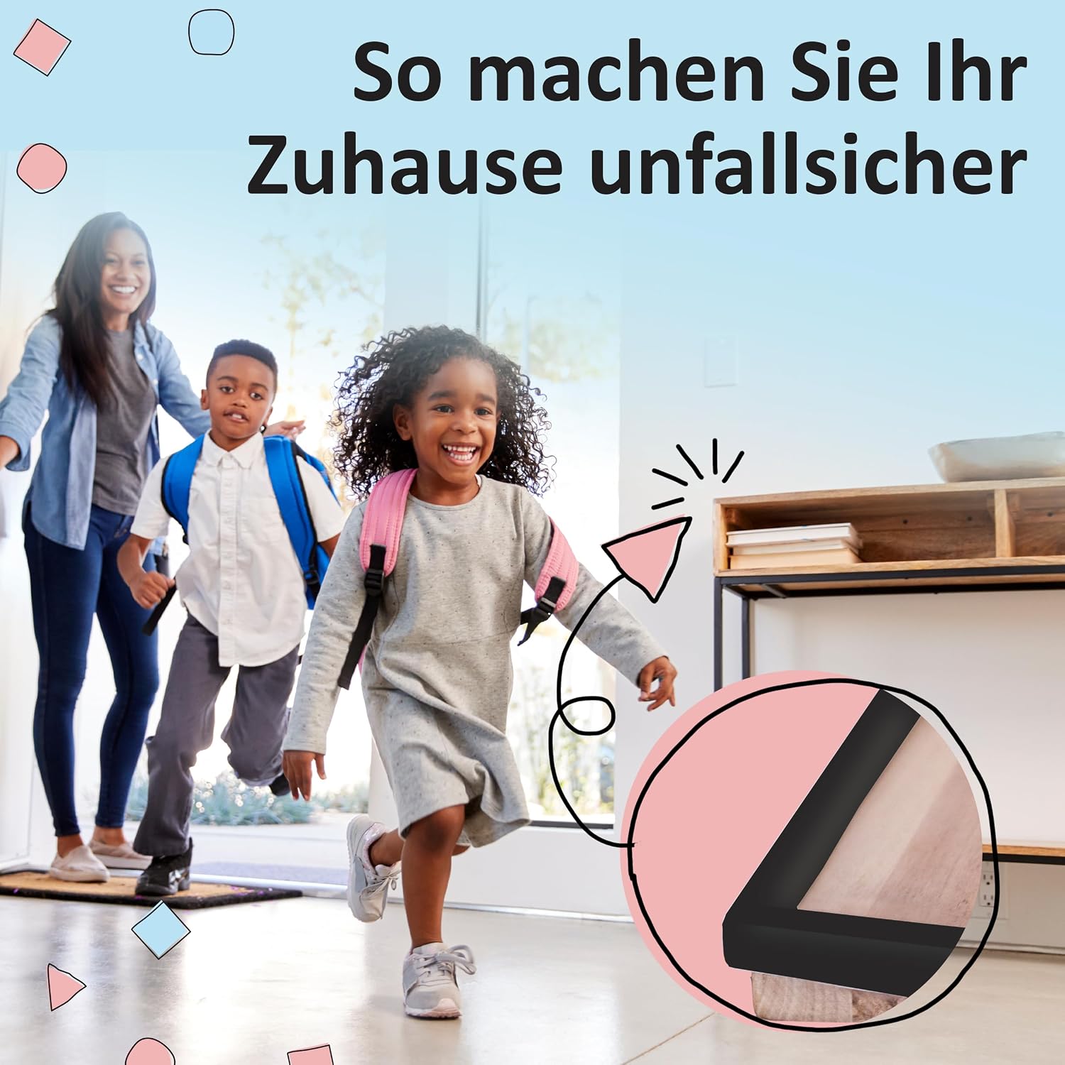 Thumbnail 2 de Bébé Earth Kinderschutz-Möbel-Set mit 6m Kantenschutz und 8 Eckschutz aus Schaumstoff (inkl. Türstopper), braun