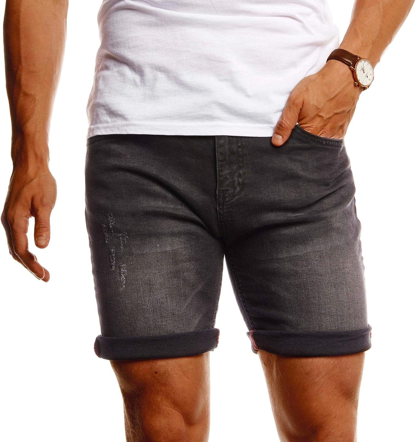Thumbnail 3 de Leif Nelson Pantaloncini di jeans corti uomo Slim Fit LN-1397