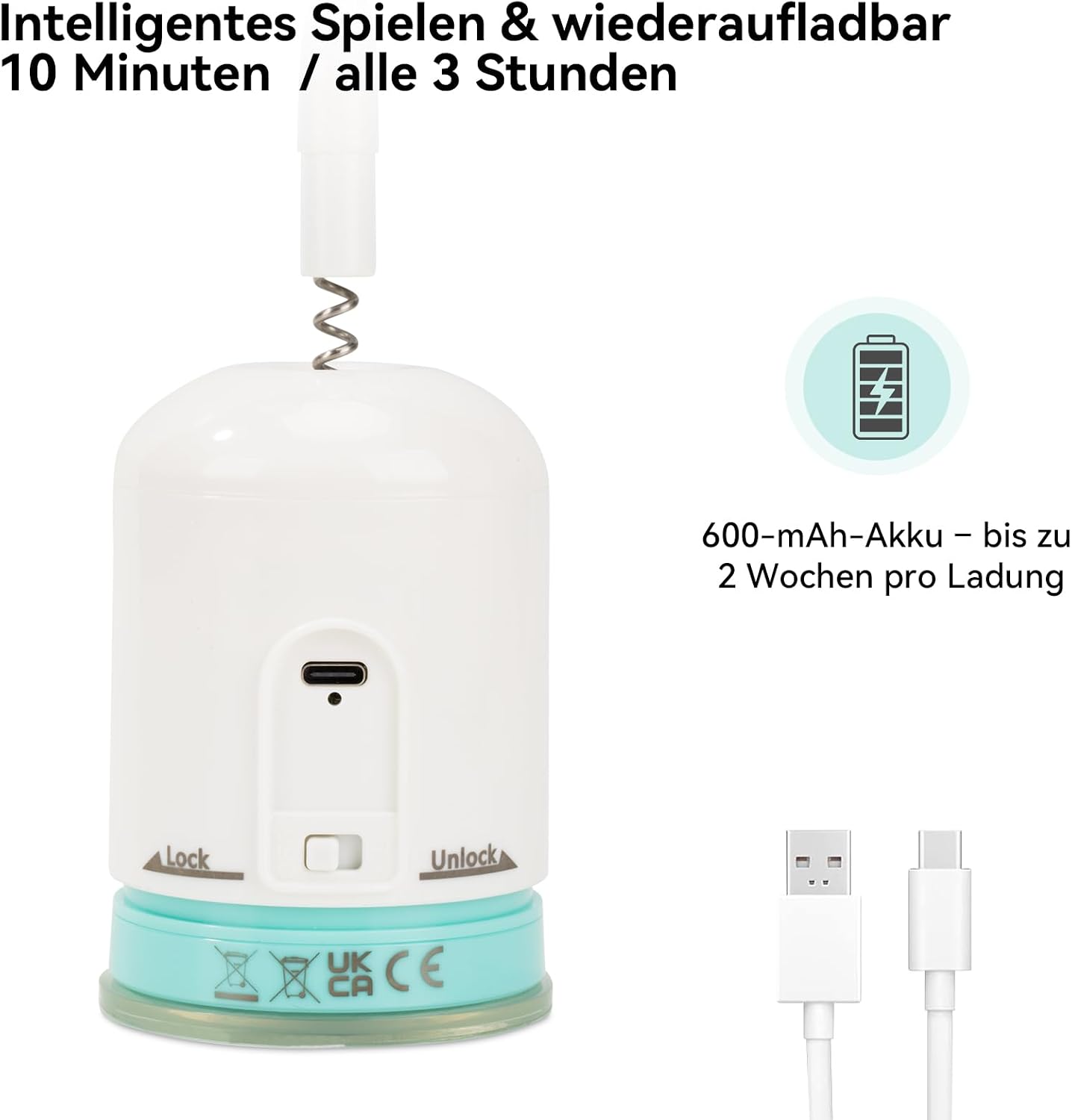 Detalle 2 de Migipaws Interaktives Katzenspielzeug mit starkem Saugnapf, 70 cm Draht & Auto-Timer