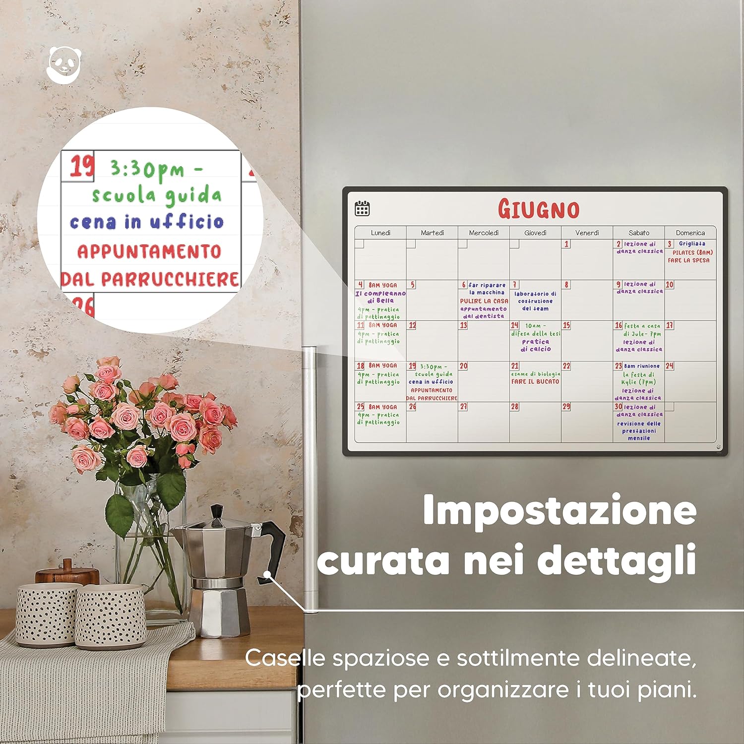 Detalle 2 de Smart Panda A3 Lavagna Calendario Magnetico