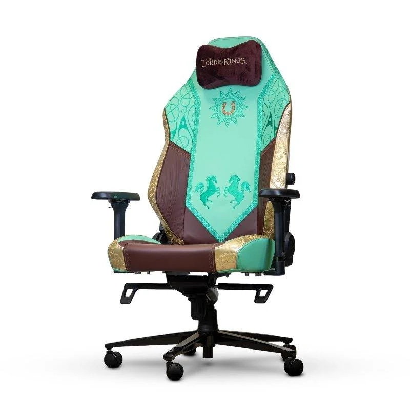 Detalle de Phoenix Monarch Edición Rohan XL: silla gaming premium con cuero napa y terciopelo