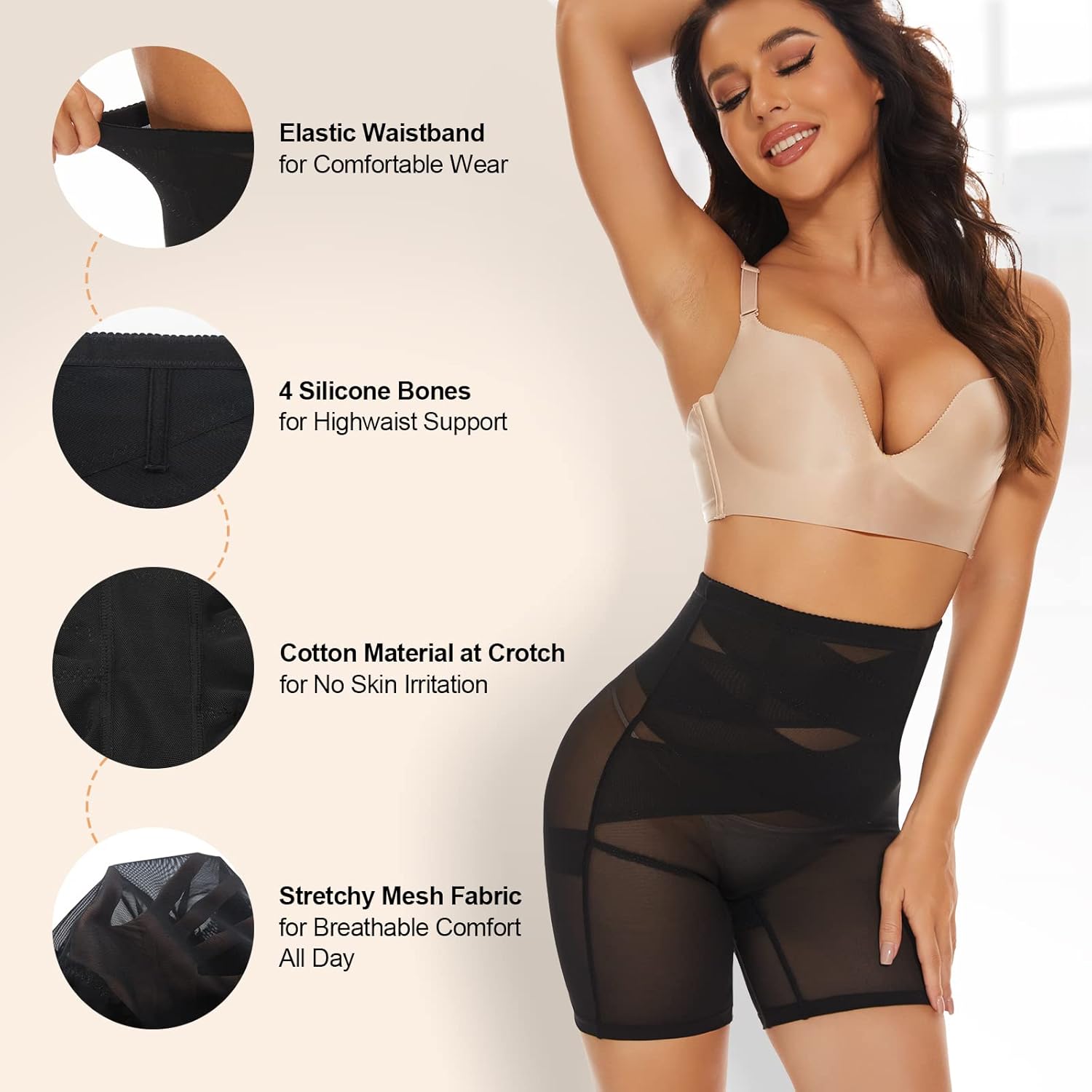 Detalle 2 de SIMIYA Tummy Control Knickers: High Waisted Shapewear for Women