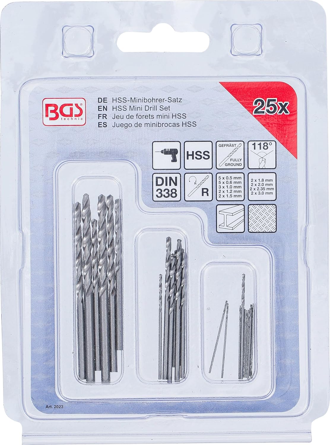 Detalle 2 de BGS forets mini HSS 0,5 à 3,0 mm