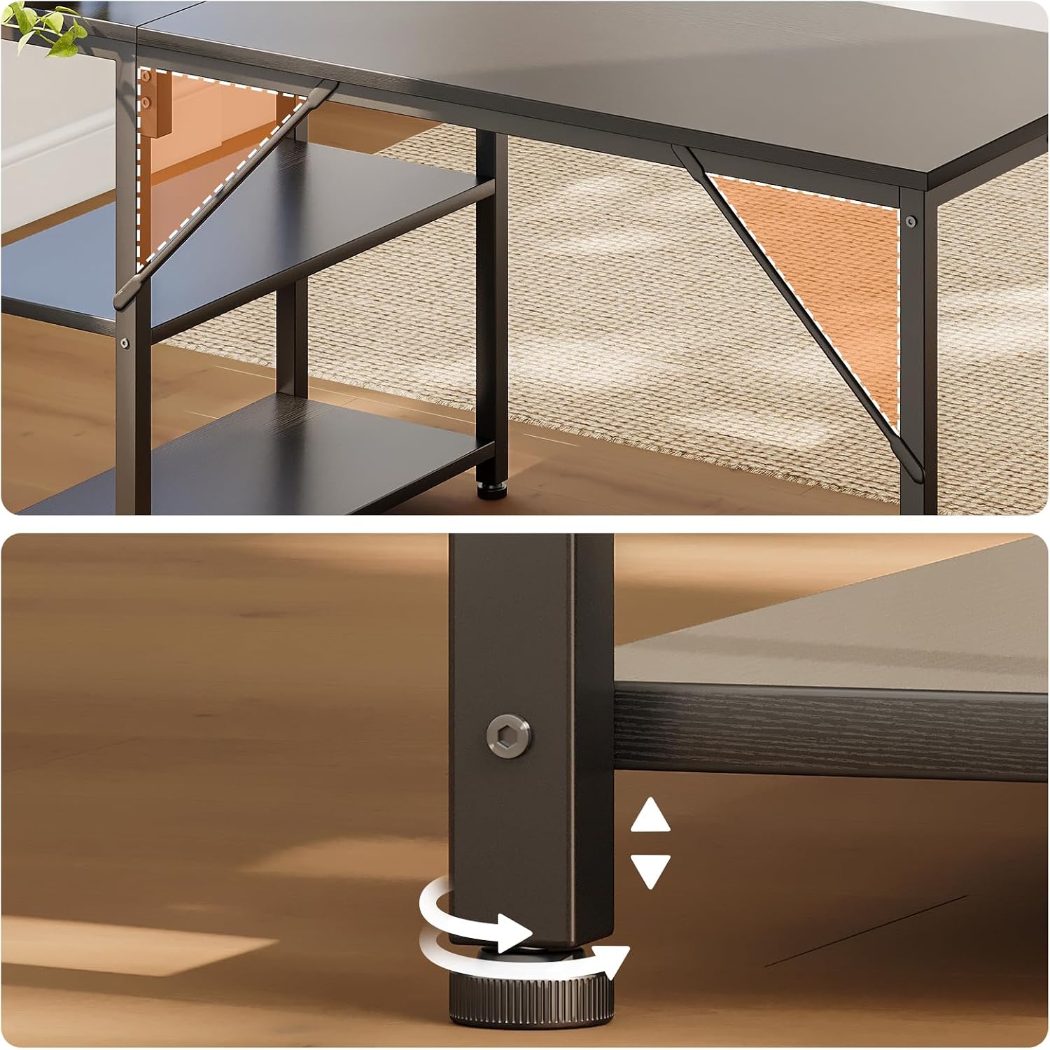 Detalle 2 de Coleshome Gaming-Tisch 120x70 Eckschreibtisch