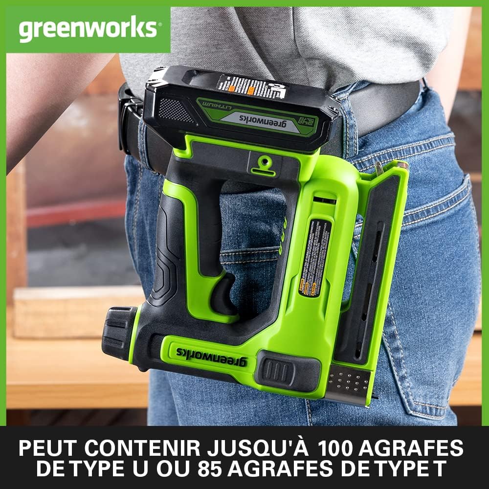 Thumbnail 2 de Greenworks G24CS10 Agrafeuse à Couronne Sans Fil (24V) – sans Batterie ni Chargeur