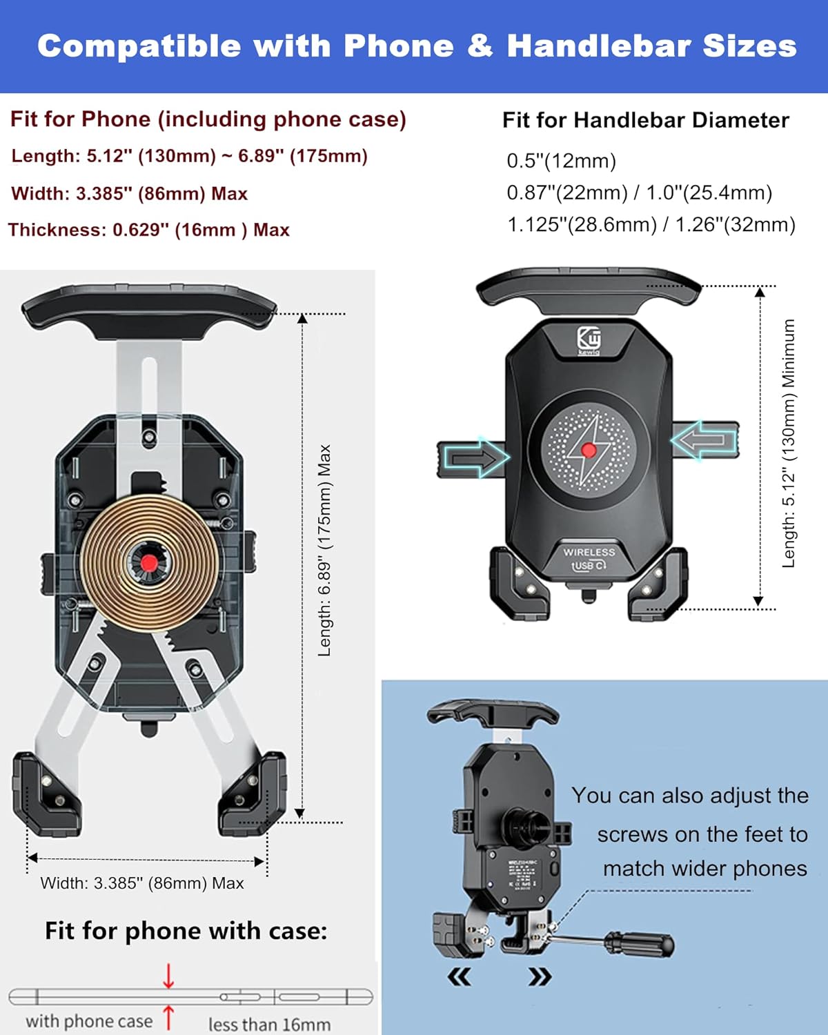 Thumbnail 5 de BRCOVAN Motorrad Telefonhalterung mit USB C