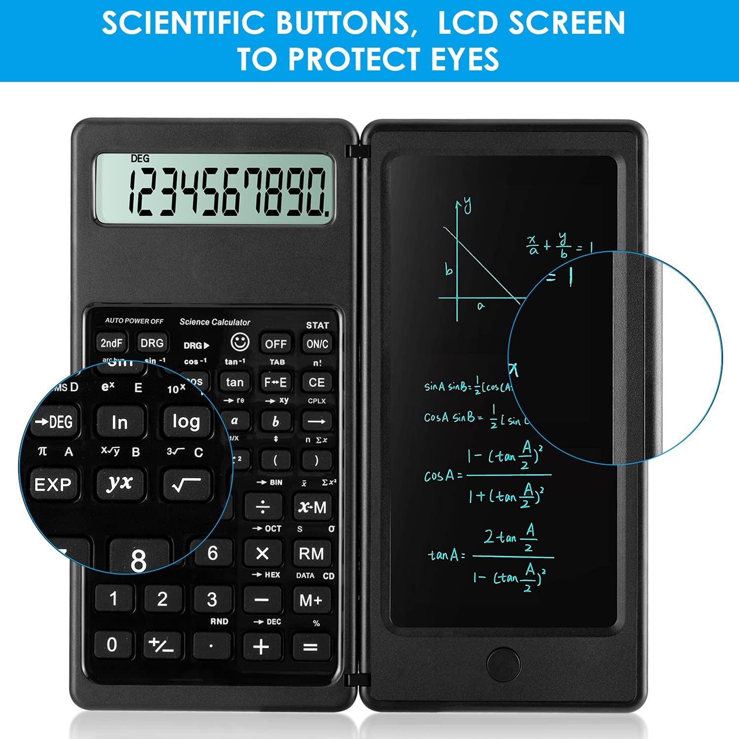 Detalle 2 de iPepul JSQ Scientific Calculator with 10-Digit LCD and Writing Pad