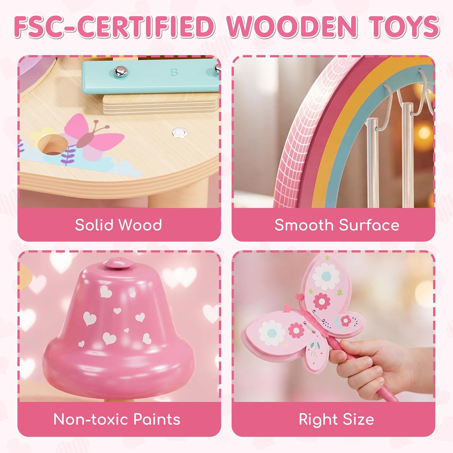 Thumbnail 4 de Lehoo Castle 9 in 1 Montessori in legno: set di tamburo e xilofono con unicorno