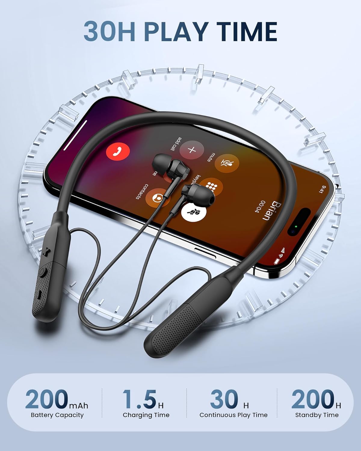 Thumbnail 1 de SOPPY LX03 Neckband Headphones: Bluetooth 6.0, 30-Hour Battery, In-Ear Sport Earbuds with Mic