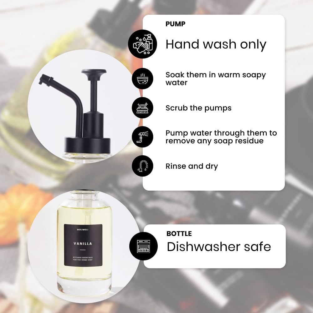 Thumbnail 2 de Molimoli Lot de 4 distributeurs de sirop café avec bouteilles en verre et pompes noir