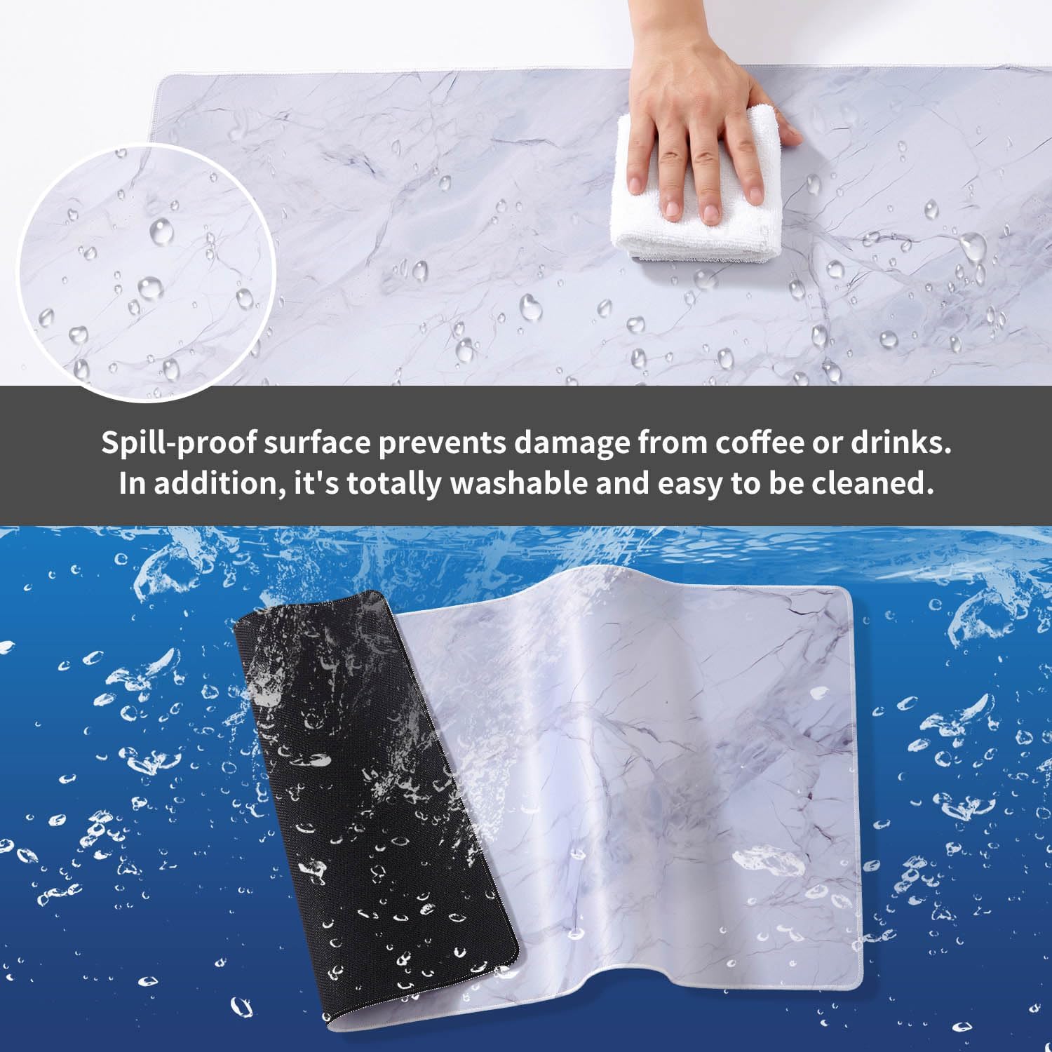 Thumbnail 3 de DOBAOJIA XXL-Schreibtischunterlage Mauspad (1000 x 500 mm) – auslaufsichere Oberfläche, rutschfeste Gummibasis