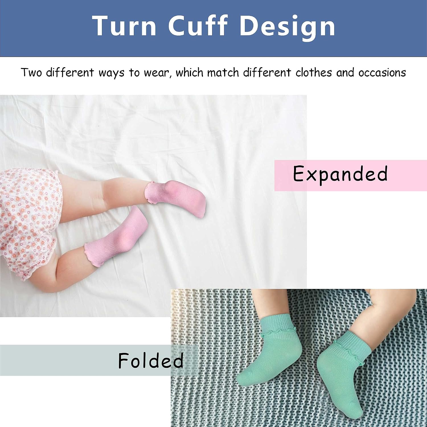 Thumbnail 6 de TRAMLE Baby Girls Socks 12 pack ankle socks