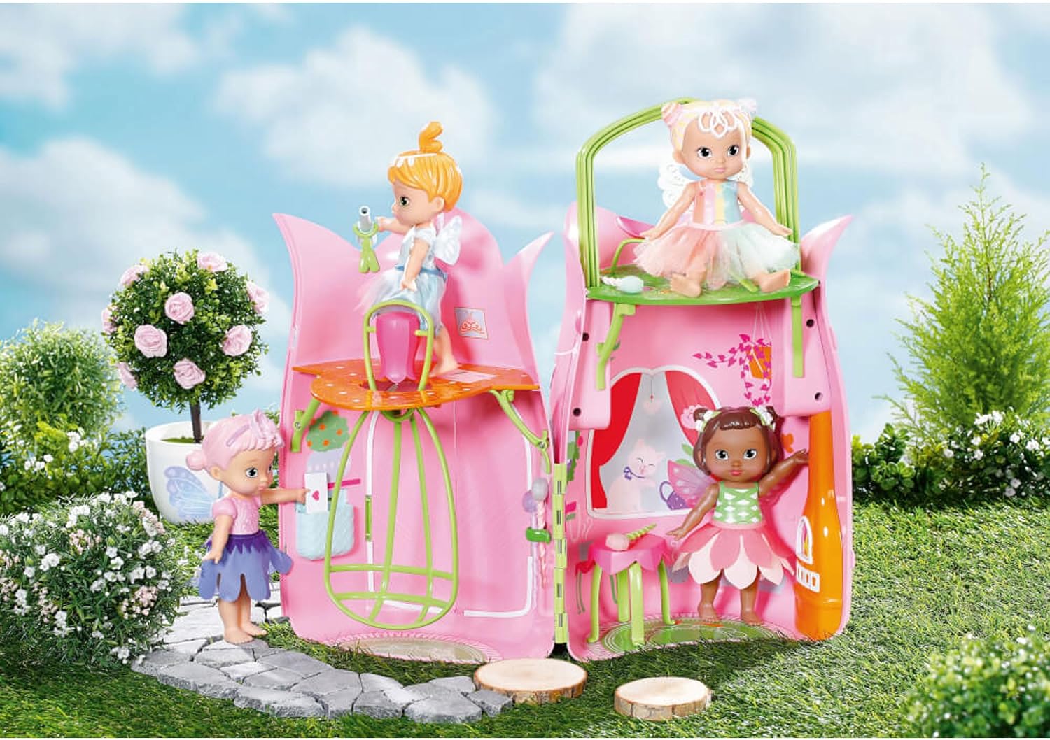Detalle 1 de BABY born Storybook Cottage 833803 uitklapbaar feeënhuis met accessoires