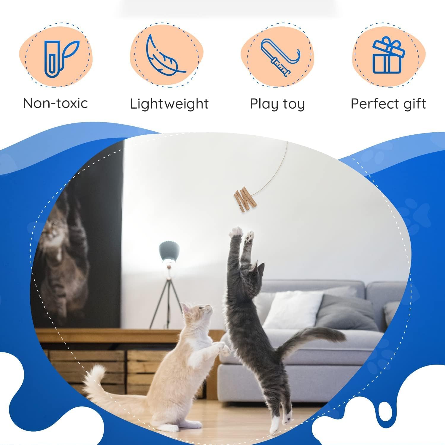 Detalle 2 de Cat Dancer Products キャットダンサー 猫用インタラクティブトイ 30インチワイヤー・紙ロール付き2本セット