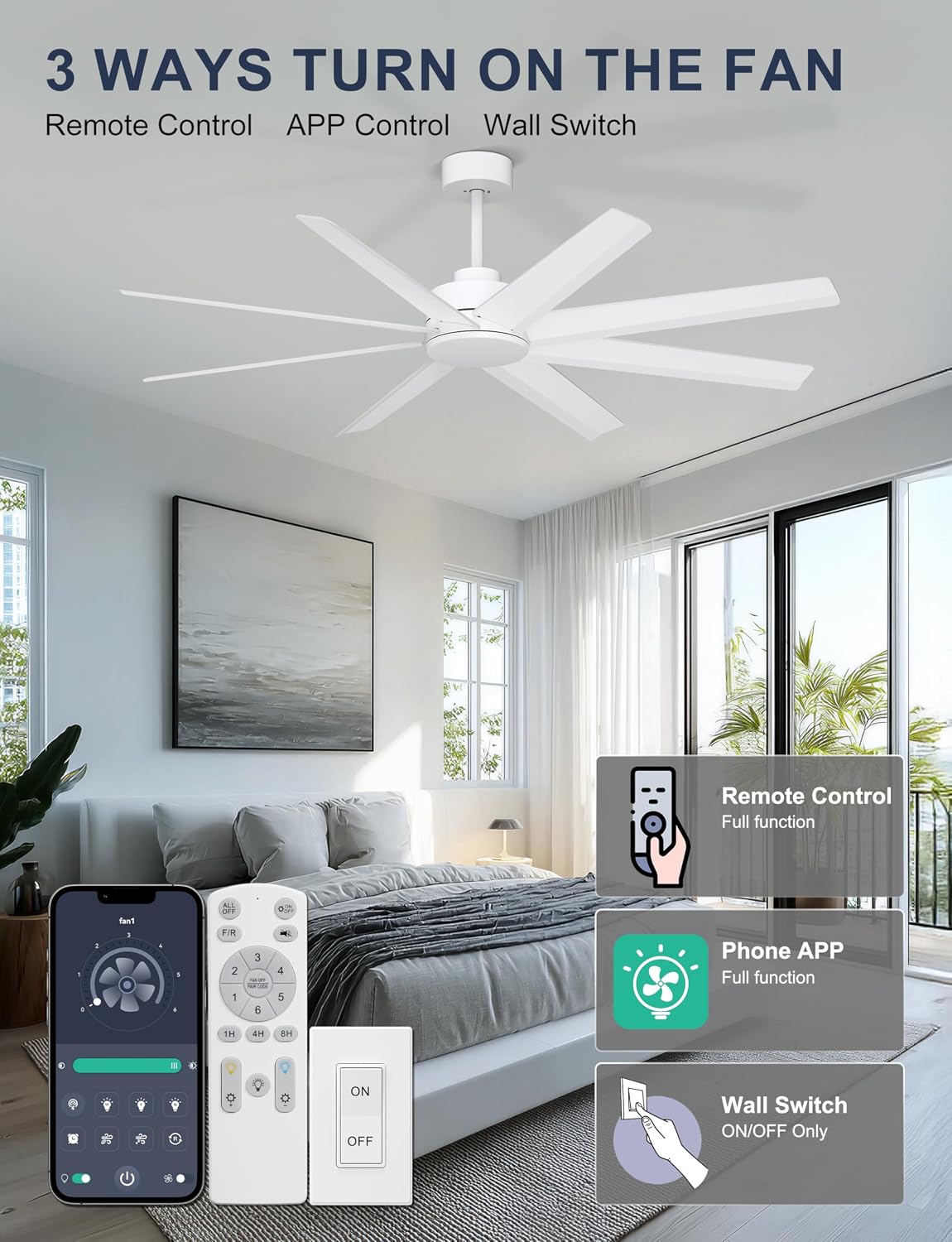 Detalle 2 de Ohniyou Ceiling Fan 60-inch