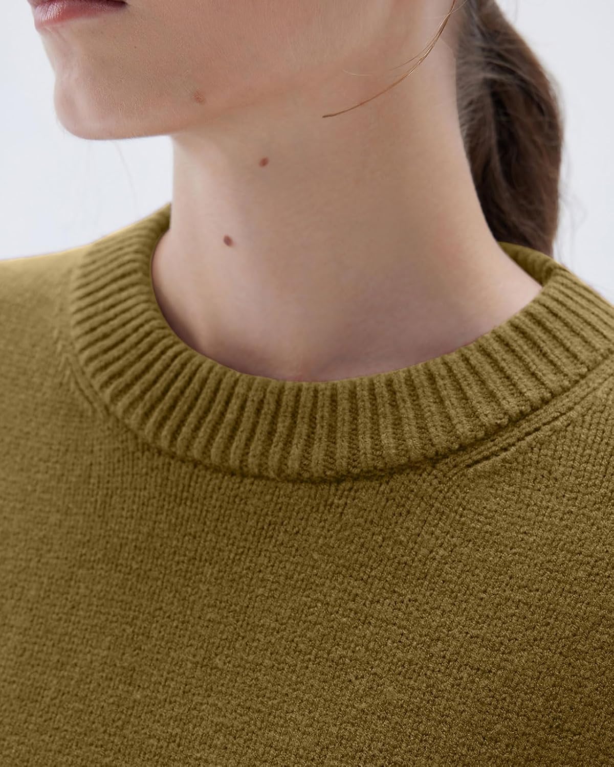 Detalle 2 de SUUKSESS Women’s Cashmere-Blend Oversized Sweater, 15% Cashmere, Crew Neck