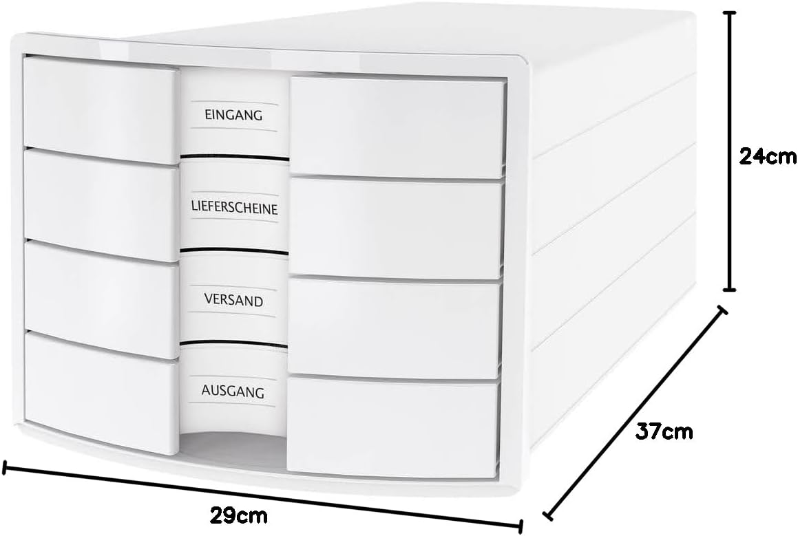 Detalle de HAN Schubladenbox IMPULS 2.0 – 4 geschlossene Schubladen, A4/C4, weiß, 1012-12