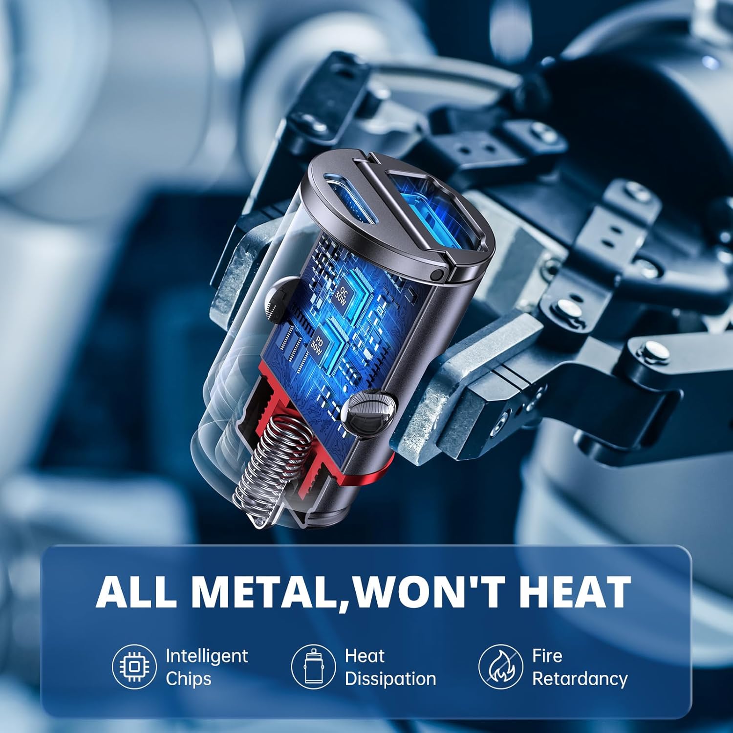 Thumbnail 3 de Syncwire USB-C & USB 12V Car Charger (PD30W & QC3.0) with Pop-Out Pull Ring