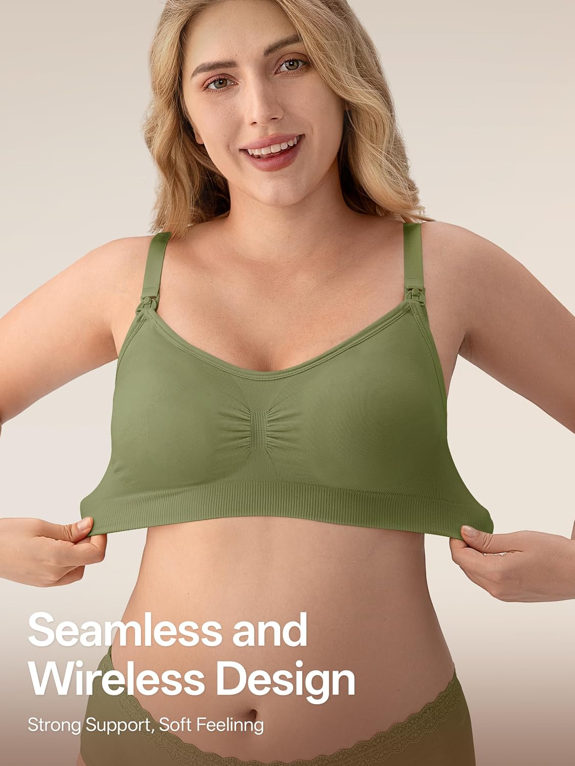 Thumbnail 6 de Angelhood Women’s Nursing Bras, 5-Pack, Seamless Wireless V-Neck