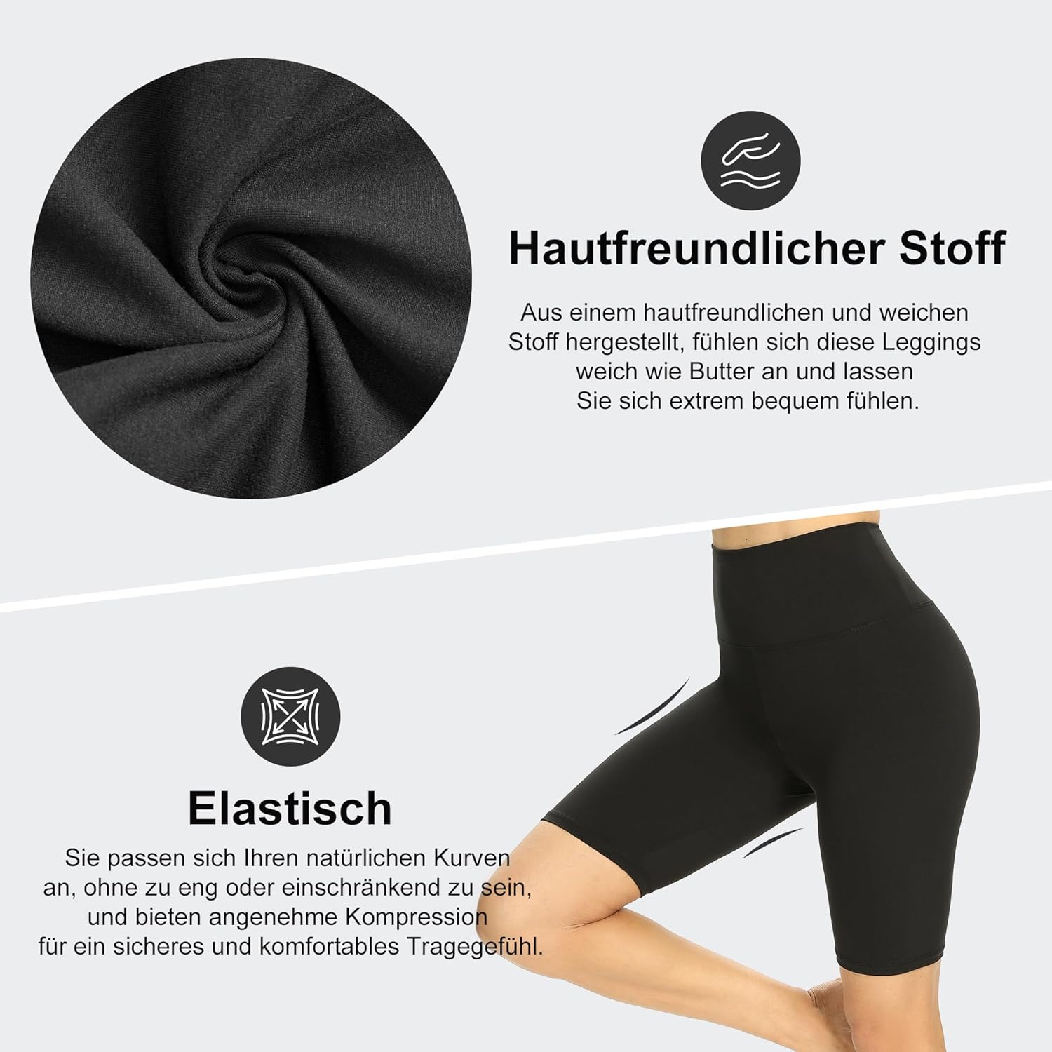 Thumbnail 2 de HIPOWER 2er Pack Radlerhose Damen High Waist – Kurze Sport Shorts Tights