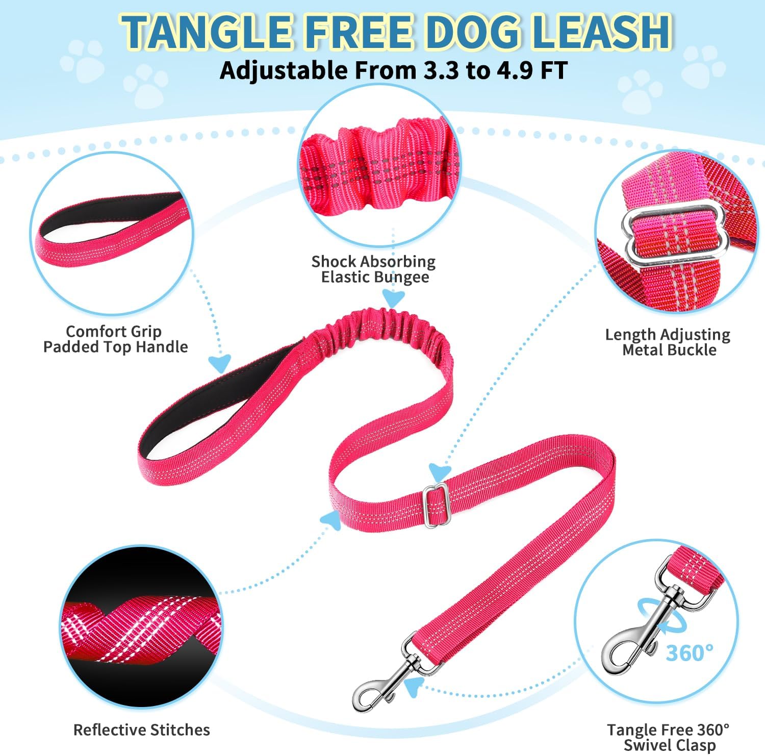 Thumbnail 2 de Eyein Small Dog Harness and Lead Set (No Pull) – Soft Padded Reflective XXS in Pink