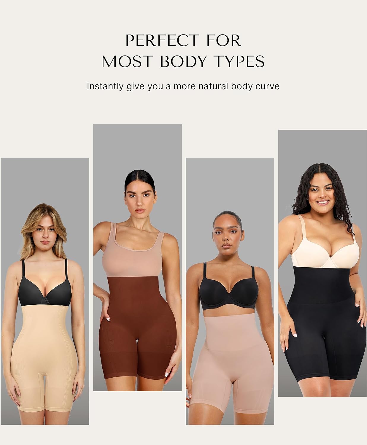 Detalle de SHAPELLX Tummy Control Shapewear Shorts for Women – Seamless High-Waisted Body Shaper