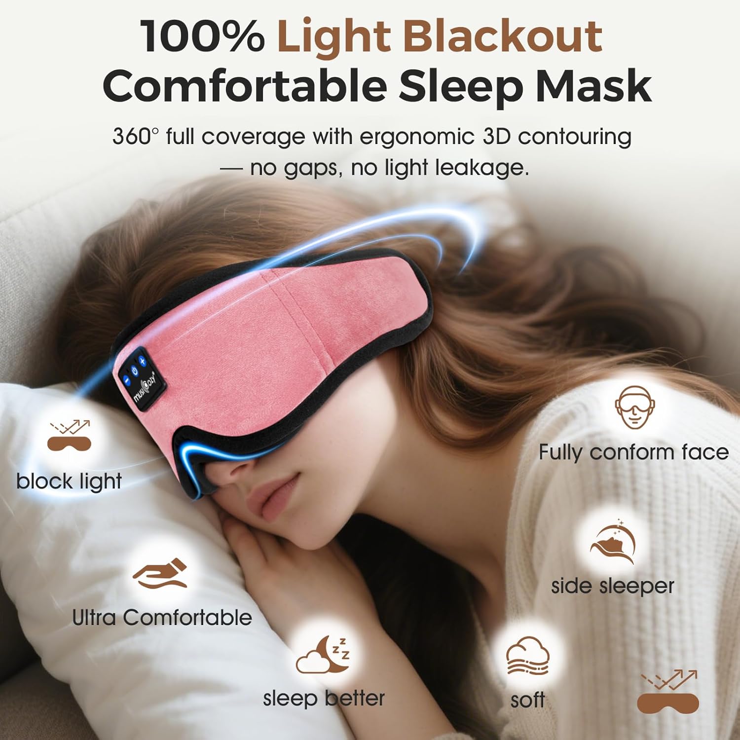 Thumbnail 1 de MUSICOZY Sleep Mask Headphones Bluetooth 5.4