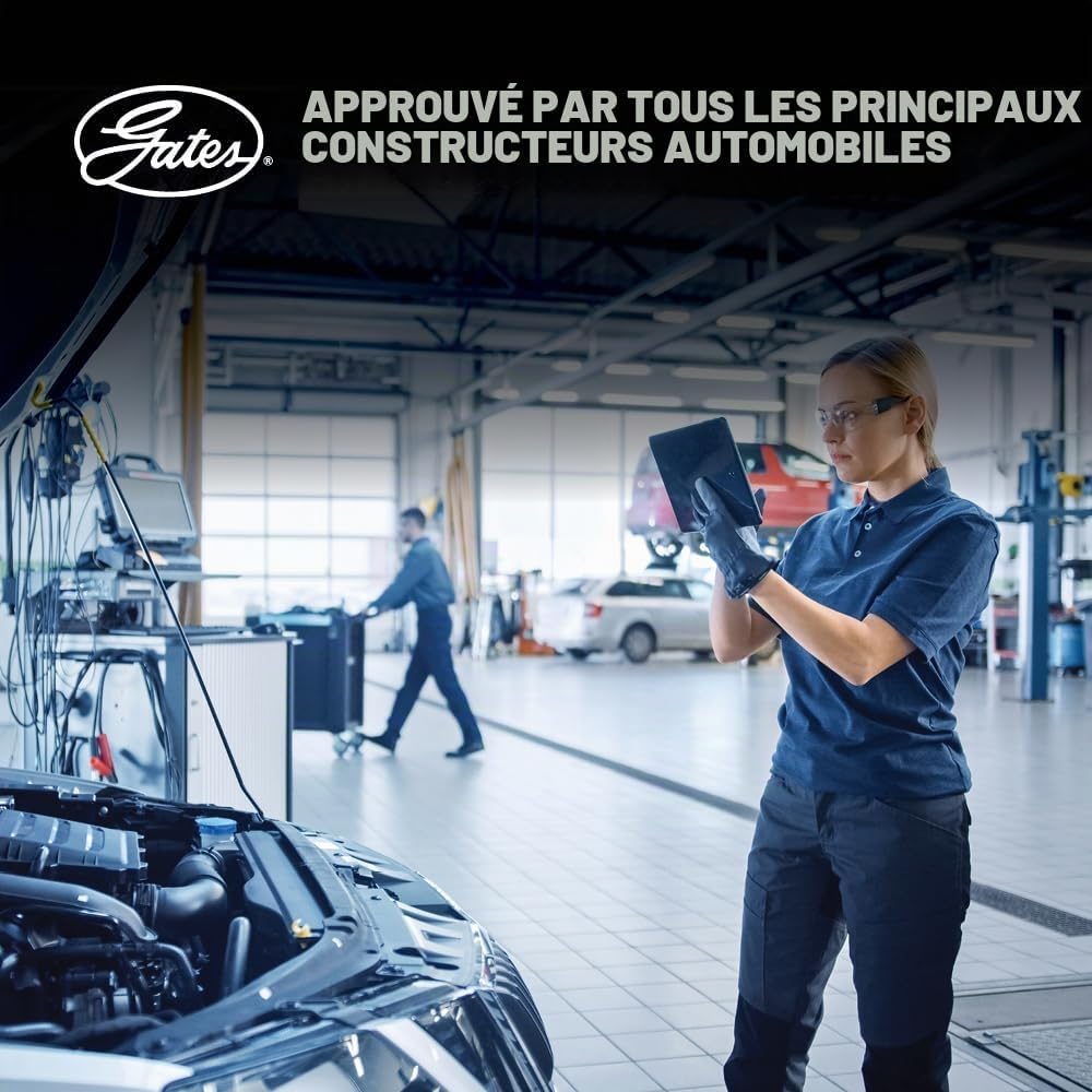 Detalle de GATES Jeu de courroies trapézoïdales à nervures K016PK1263 EPDM pour Audi A4 B8, Q5 et A6 C7