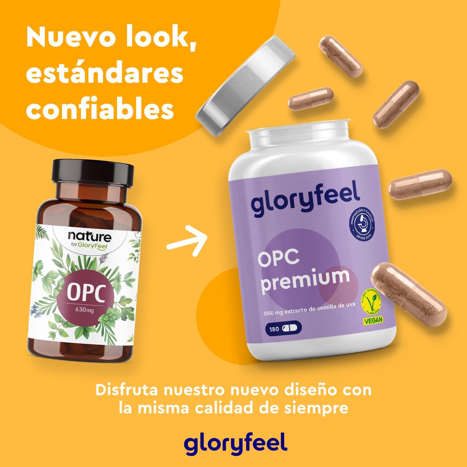 Detalle 2 de Uóva Premium OPC 💊 - 1052mg por cápsula, Vegano, Alemania