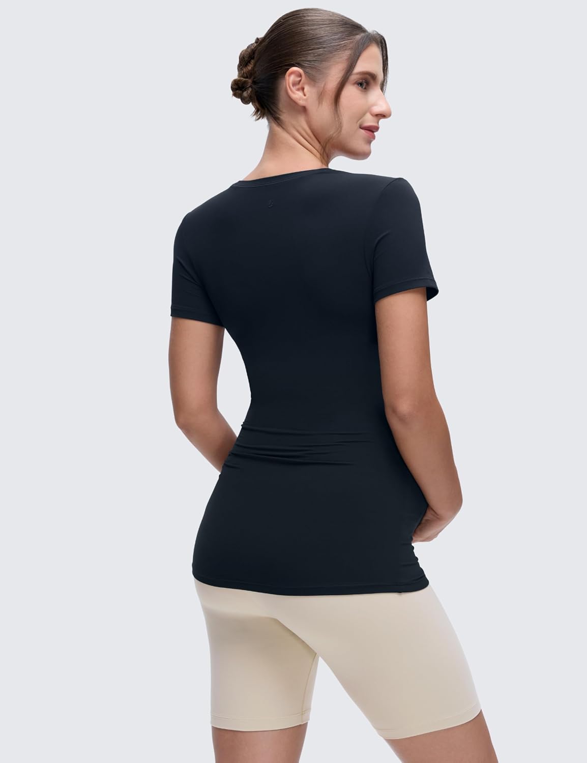 Detalle 2 de CRZ YOGA Womens Softembrace Maternity Soft T-Shirts: A Practical Everyday Top for Expectant and Postpartum Wear