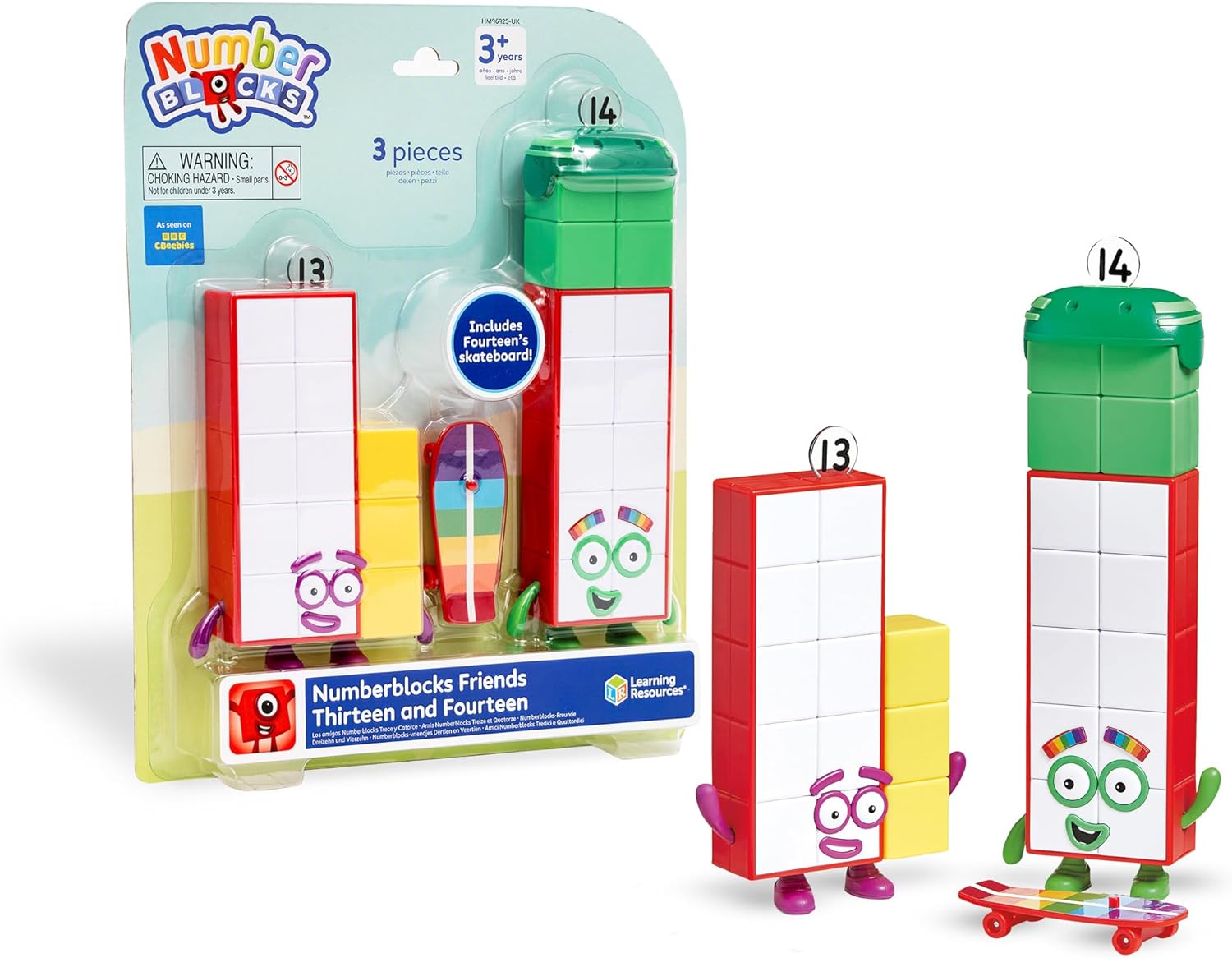 Detalle de Learning Resources Numberblocks Tredici e Quattordici: Personaggi con skateboard (3+)