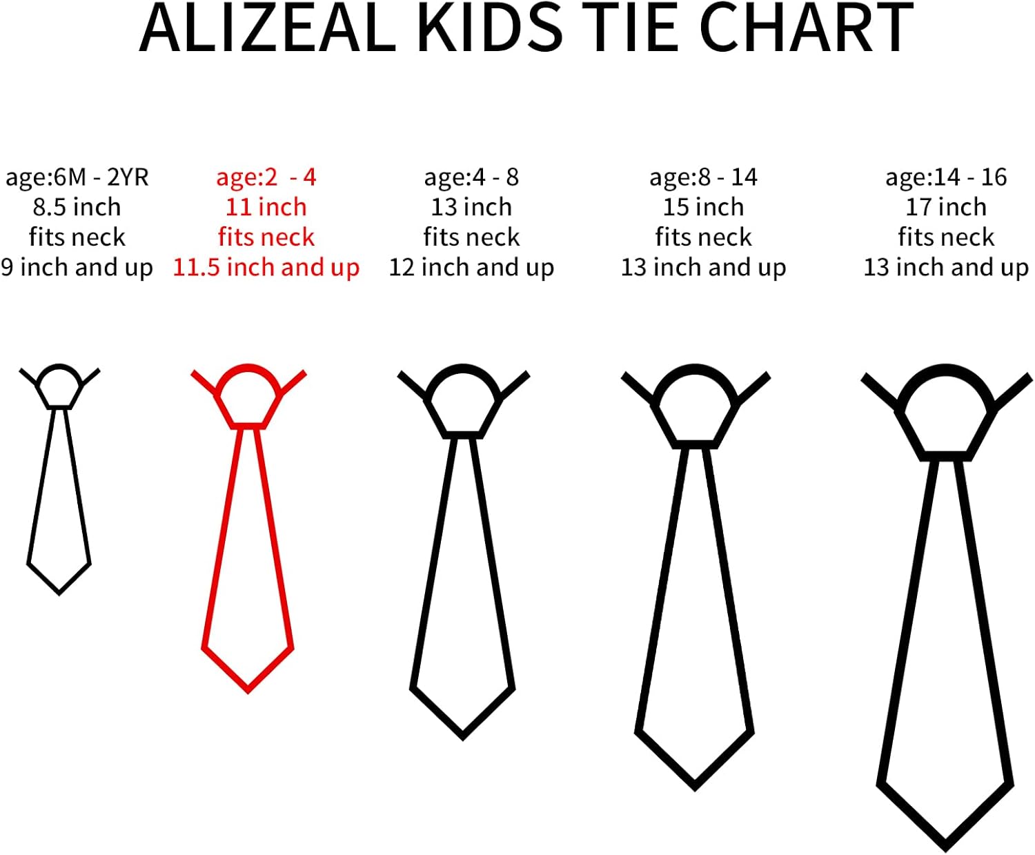 Thumbnail 5 de Alizeal Toddler 11inch Novelty Pre-Tied Necktie with Animal Patterns