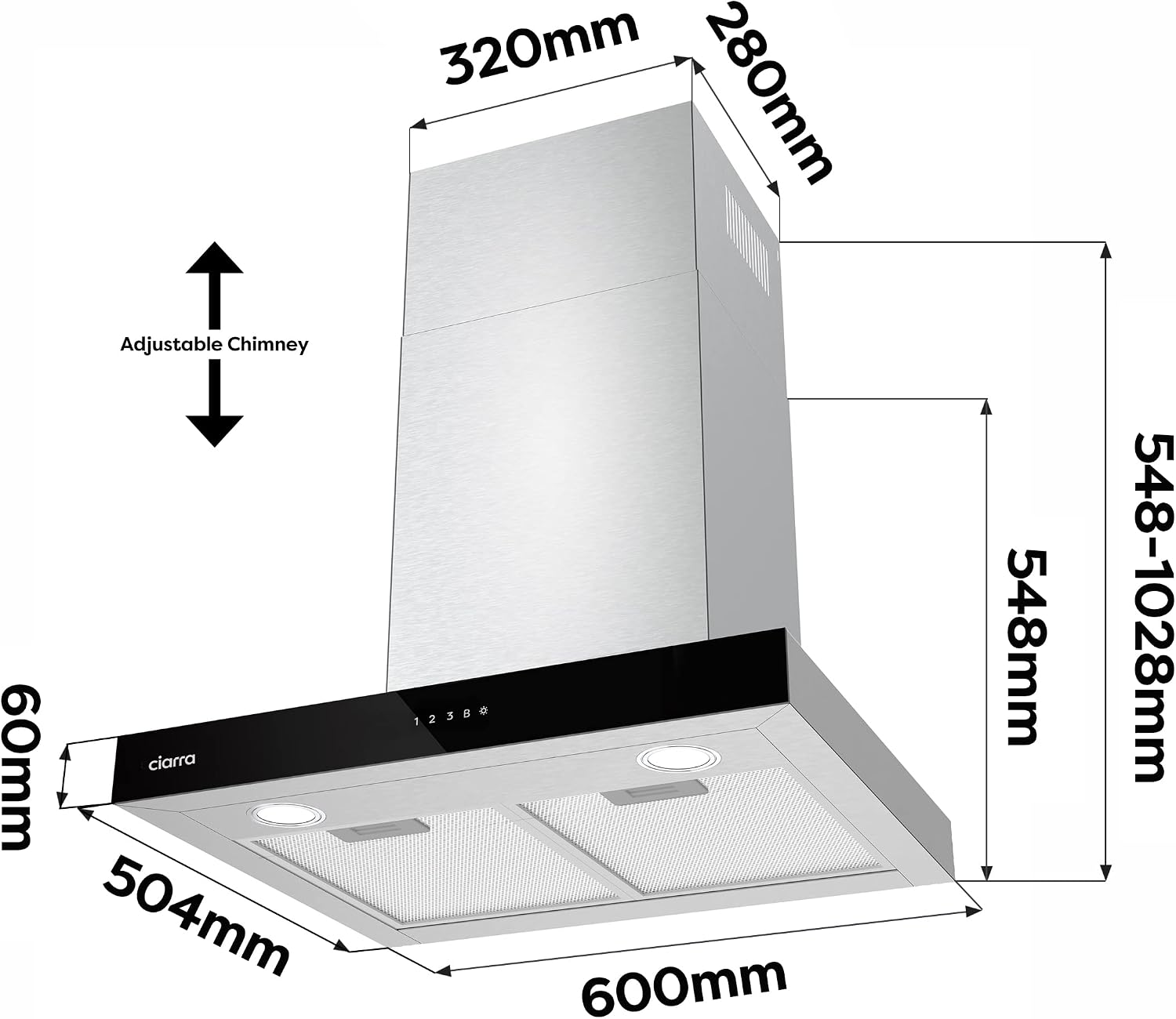 Thumbnail 5 de CIARRA CBCS6102 Dunstabzugshaube 60cm