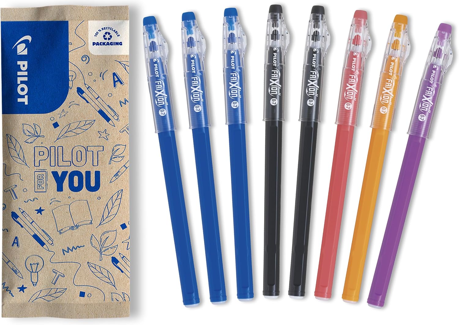 Thumbnail 6 de PILOT FriXion Ball Stick – Lot de 12 stylos effaçables (0,7 mm) en 4 bleus, 4 noirs, 2 rouges et 2 verts