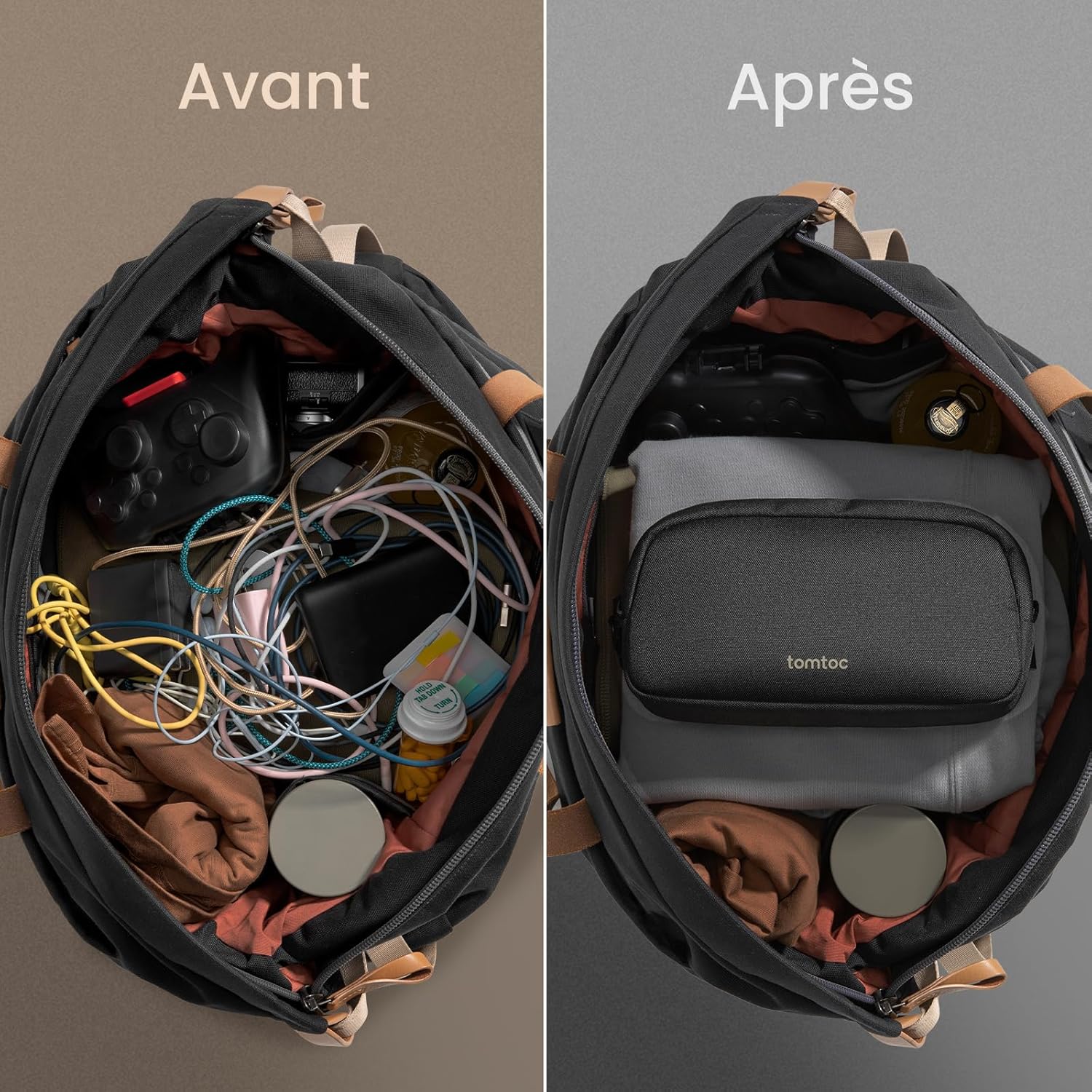 Detalle 1 de Tomtoc Light-T12 : sac de rangement portable pour accessoires tech et objets du quotidien