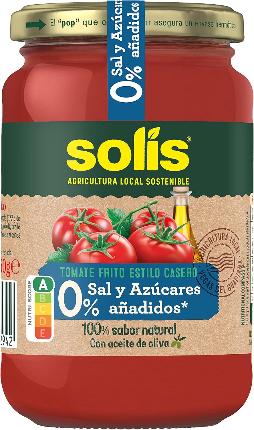 Detalle 2 de SOLIS Tomate Frito Estilo Casero 0% Sal y Azúcares Añadidos 🍅