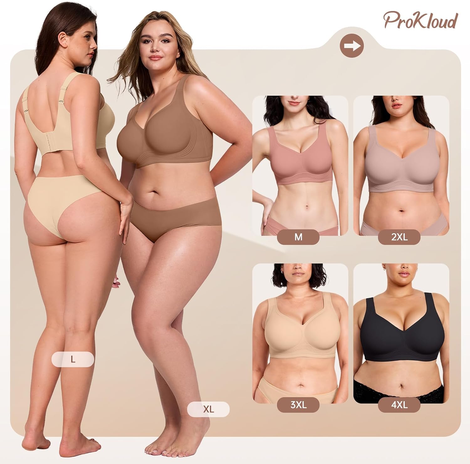Thumbnail 5 de ProKloud Wireless Full-Coverage Bra with Semi-Fixed Pads