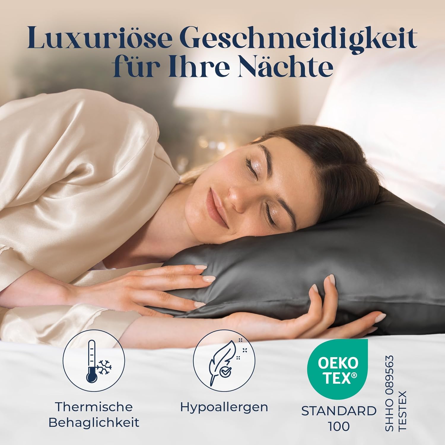 Thumbnail 4 de DREAMZIE Seidenkissenbezug 40x60 cm