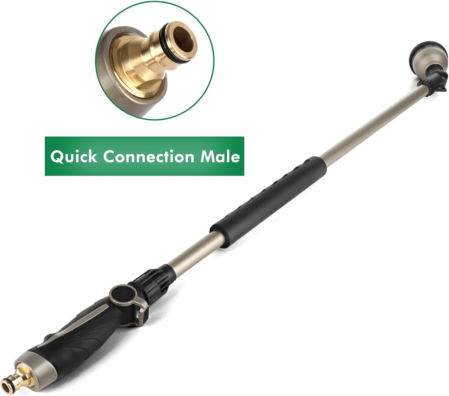 Detalle 2 de RESTMO Watering Lance Heavy Duty 94cm: 10‑Pattern Hose Wand with 180° Adjustable Head