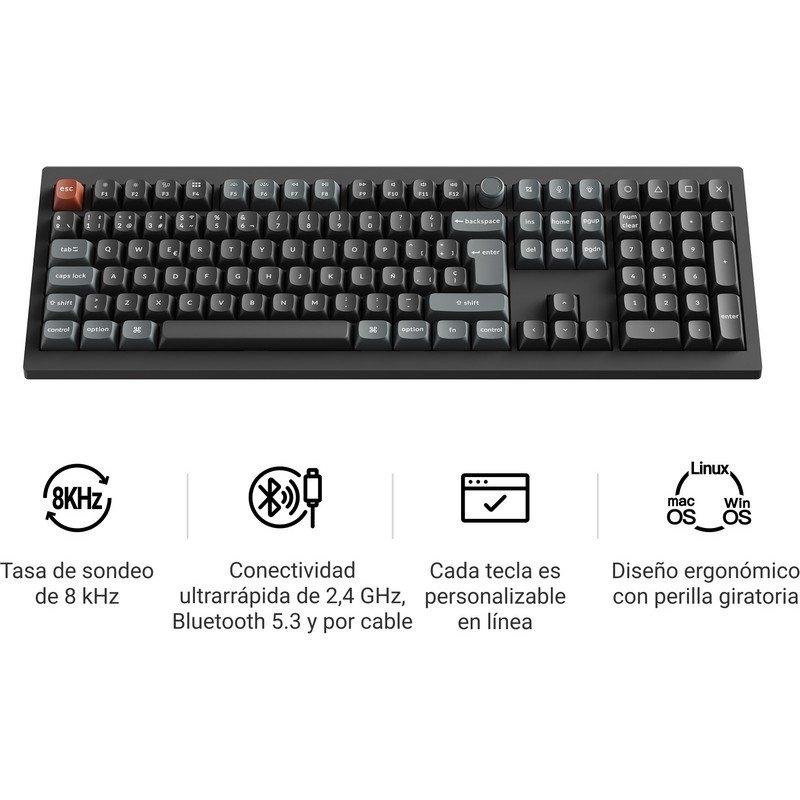 Detalle 2 de Keychron V6 Ultra 8K: teclado mecánico inalámbrico personalizable para rendimiento y versatilidad
