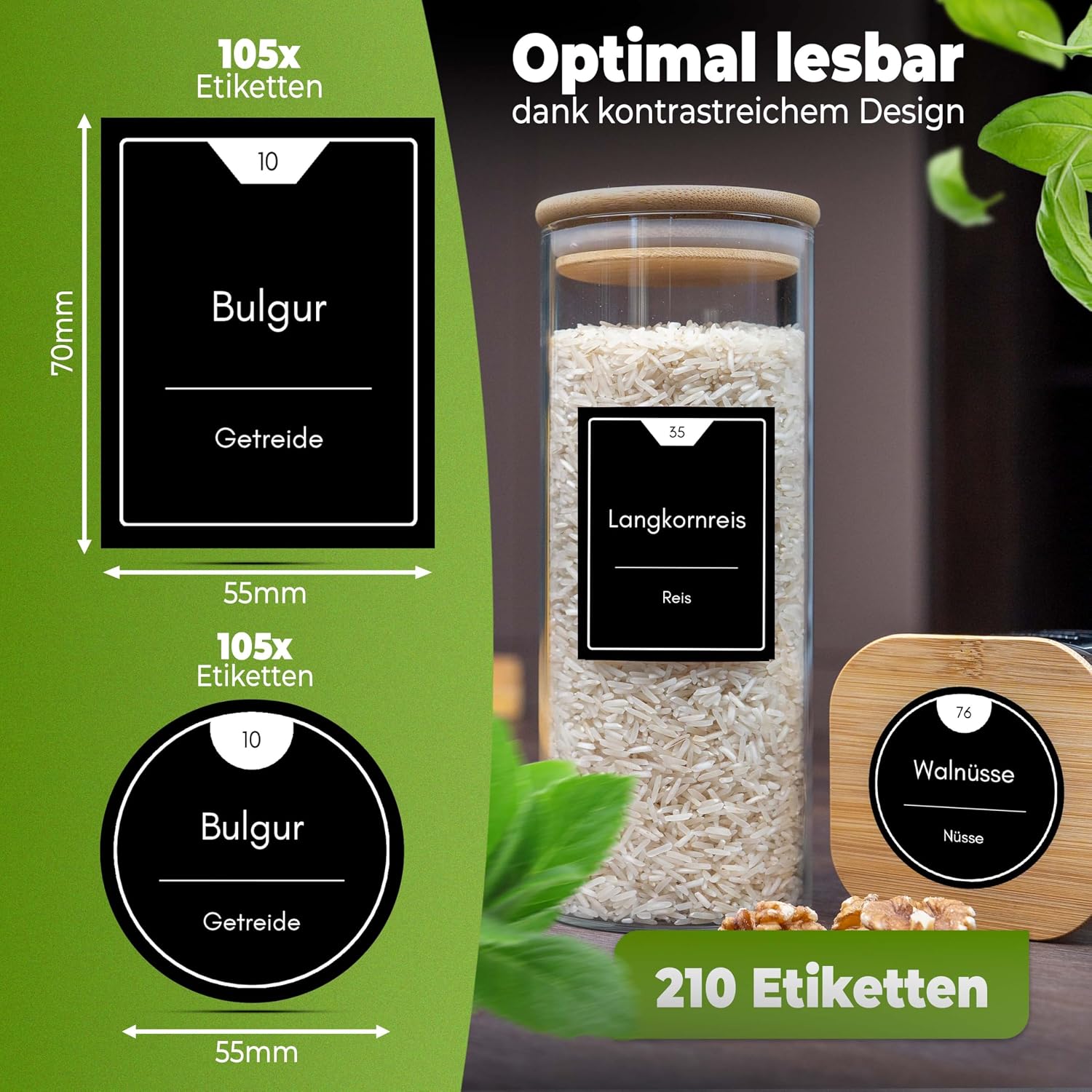 Detalle 2 de CLIDOR Vorratsetiketten 210 Stück