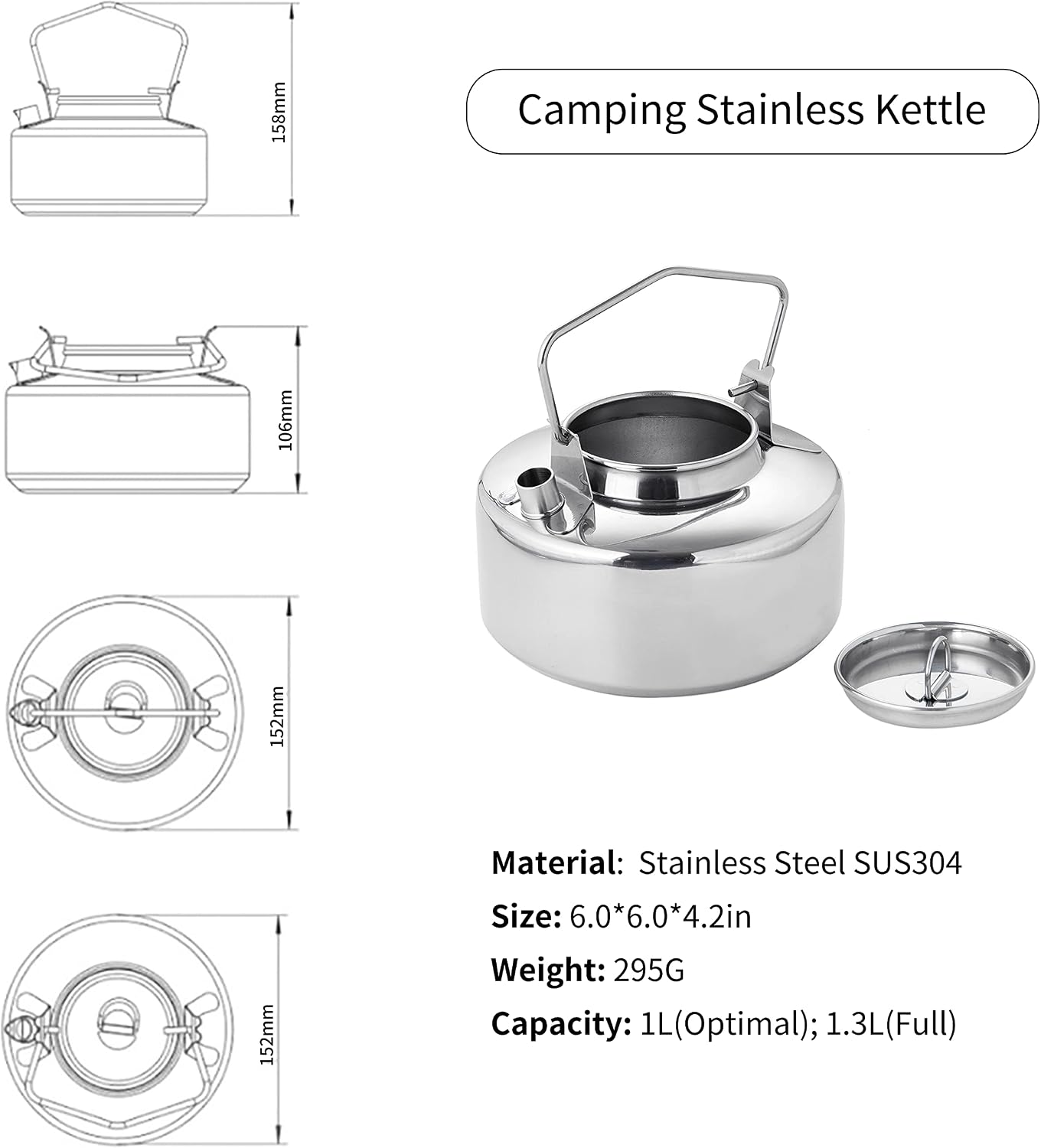 Detalle 2 de Fire Maple Antarcti 1.0L stainless kettle
