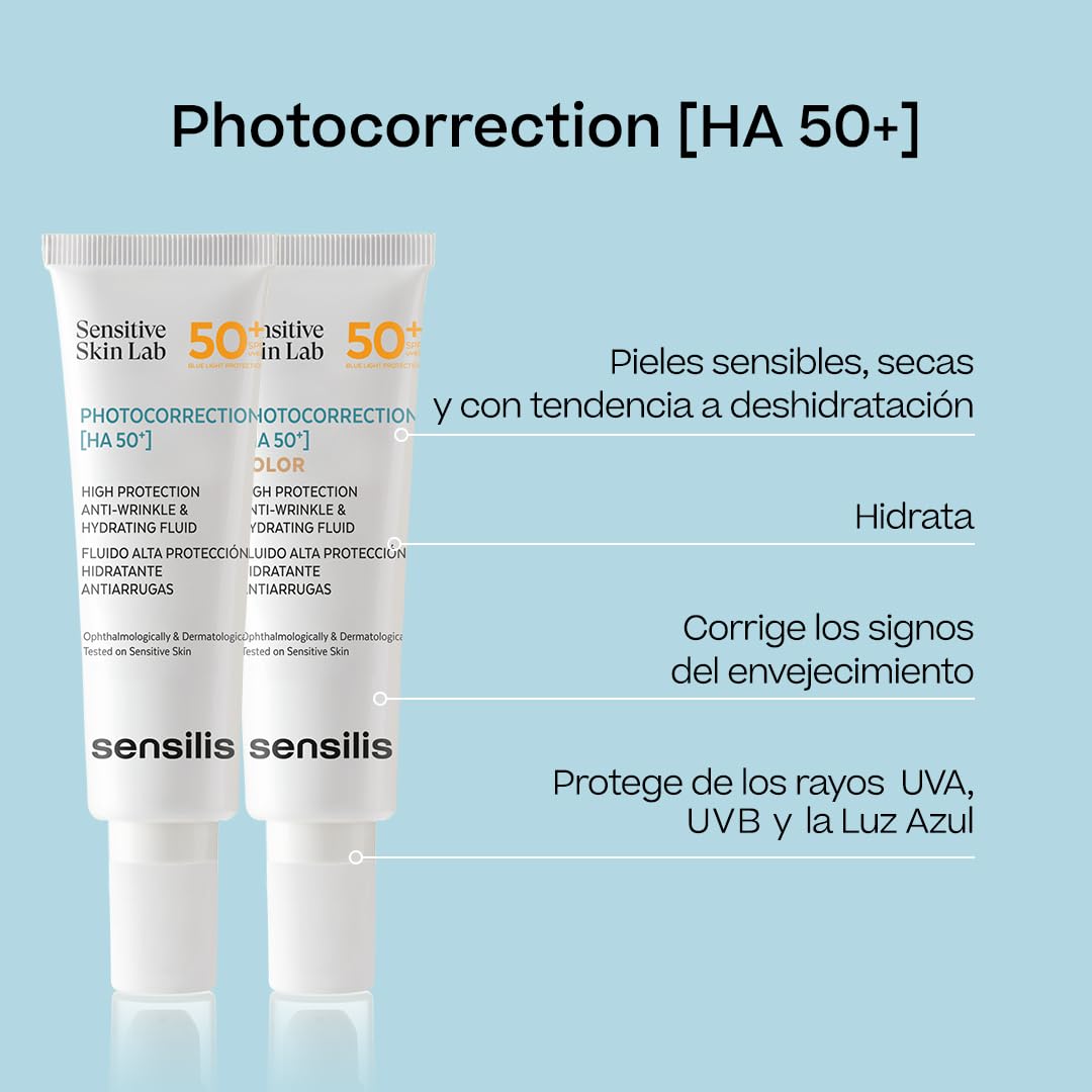 Thumbnail 2 de Sensilis Photocorrection HA SPF50+ Colour – Feuchtigkeitsspendende Gesichtscreme mit Farbdeckung, Hyaluronsäure und Provitamin D3
