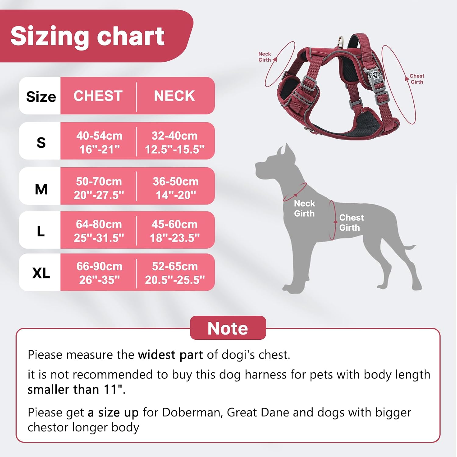 Detalle 2 de Belababy Large Dog Harness (Anti-Pull) with Soft Padded Handle, Reflective Strips, Red XL